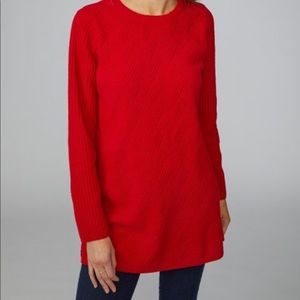Red Chenille Tunic Sweater